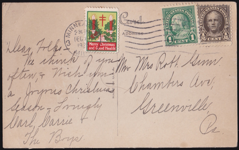 1925-3 Christmas Seal Tied On