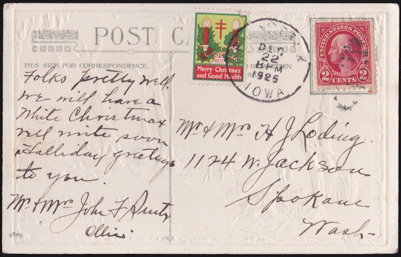 1925-3 Christmas Seal Tied On