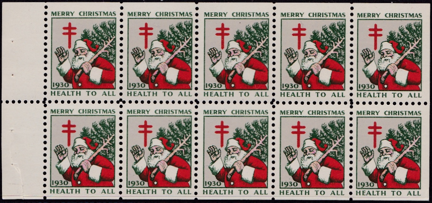 1930 US Christmas Seal Booklet Pane