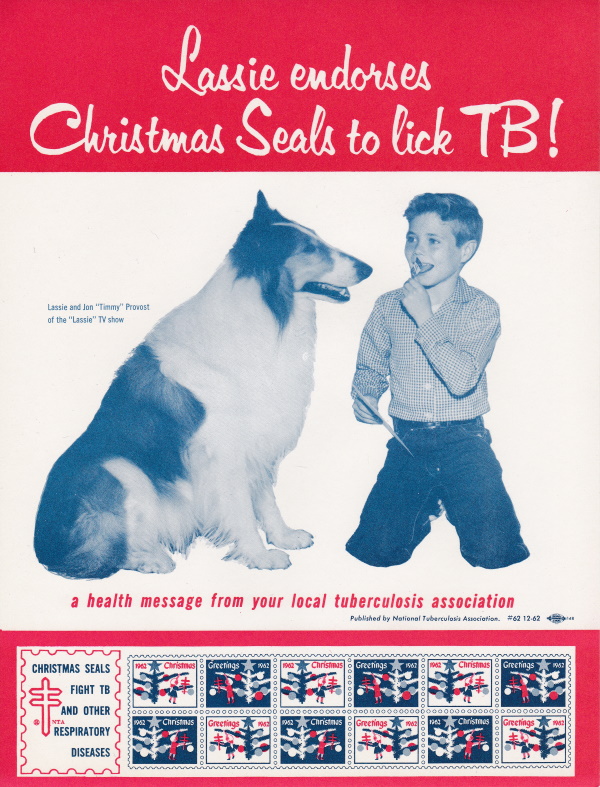 1962 Christmas Seal Poster with Lassie & Timmy