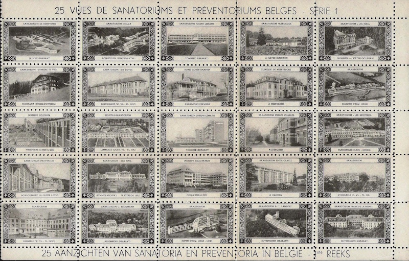 Belgium 1947 TB Christmas seal sheet, Green's #20.2