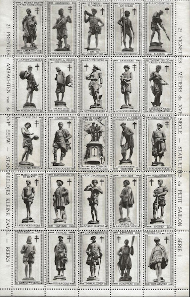 Belgium 1949 TB Christmas Sea sheet, Green's #24.1x