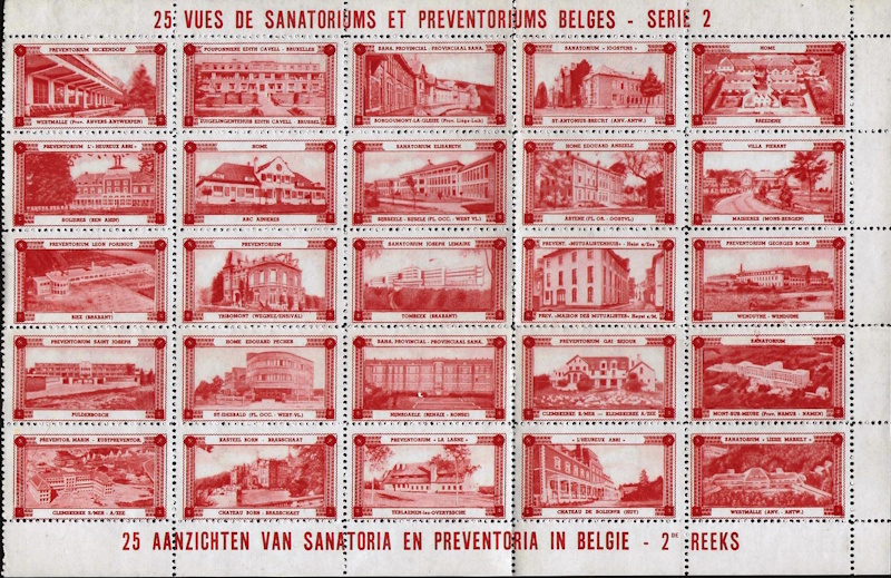 1950 Belgium TB Christmas Seal sheet, Green's #27.4