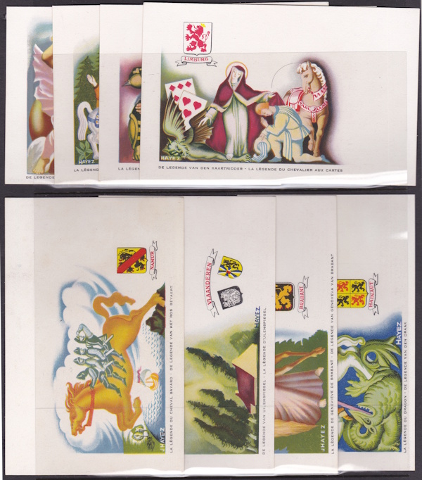 Belgium TB postcard set with legends