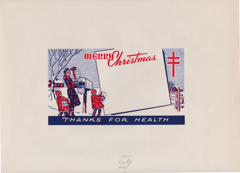 1945 Christmas Seal Booth Envelope Die Proof