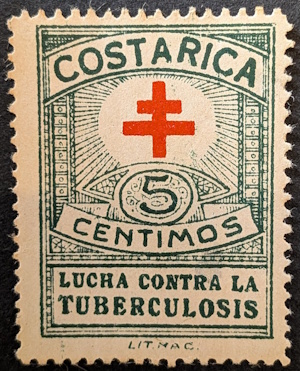 Costa Rica #1 anti Tuberculosis Christmas Seal - very rare