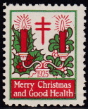 1925 Christmas seal error, red & green only
