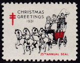 1931 Christmas Seal error, red & black only