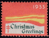 1933 Christmas seal error, black omitted