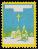 1934 Christmas Seal error, yellow & light blue only