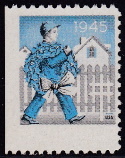 1945 Christmas Seal error, blue & black only