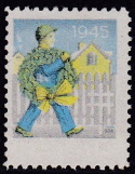 1945 Christmas Seal error, black, blue & yellow only