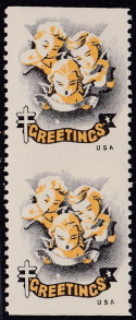 1950 Christmas Seal error, black & yellow only VPIH