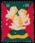 1950 Christmas seal error, black omitted