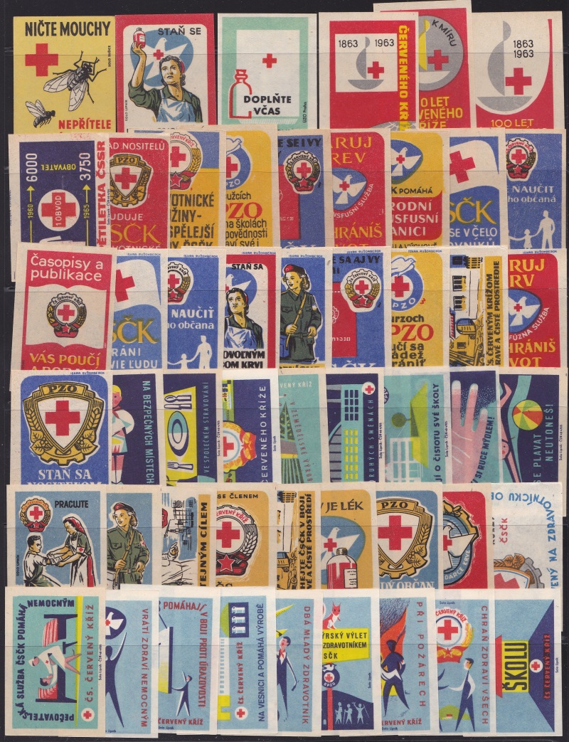 Red Cross, Czechoslovakia, Match Box Label Set