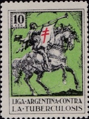 Argentina TB League, 1935 Herald with trumpet on horse Argentina TB League, 1935 Herald with trumpet on horse