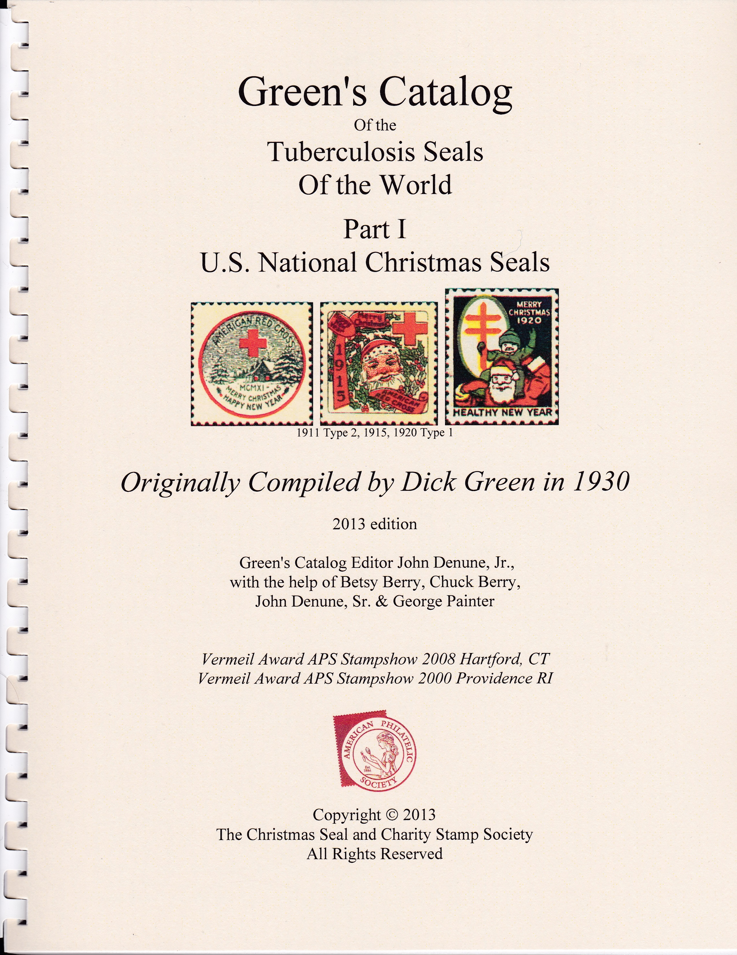 Literature, Green's Catalog of the Tuberculosis Seals, US National