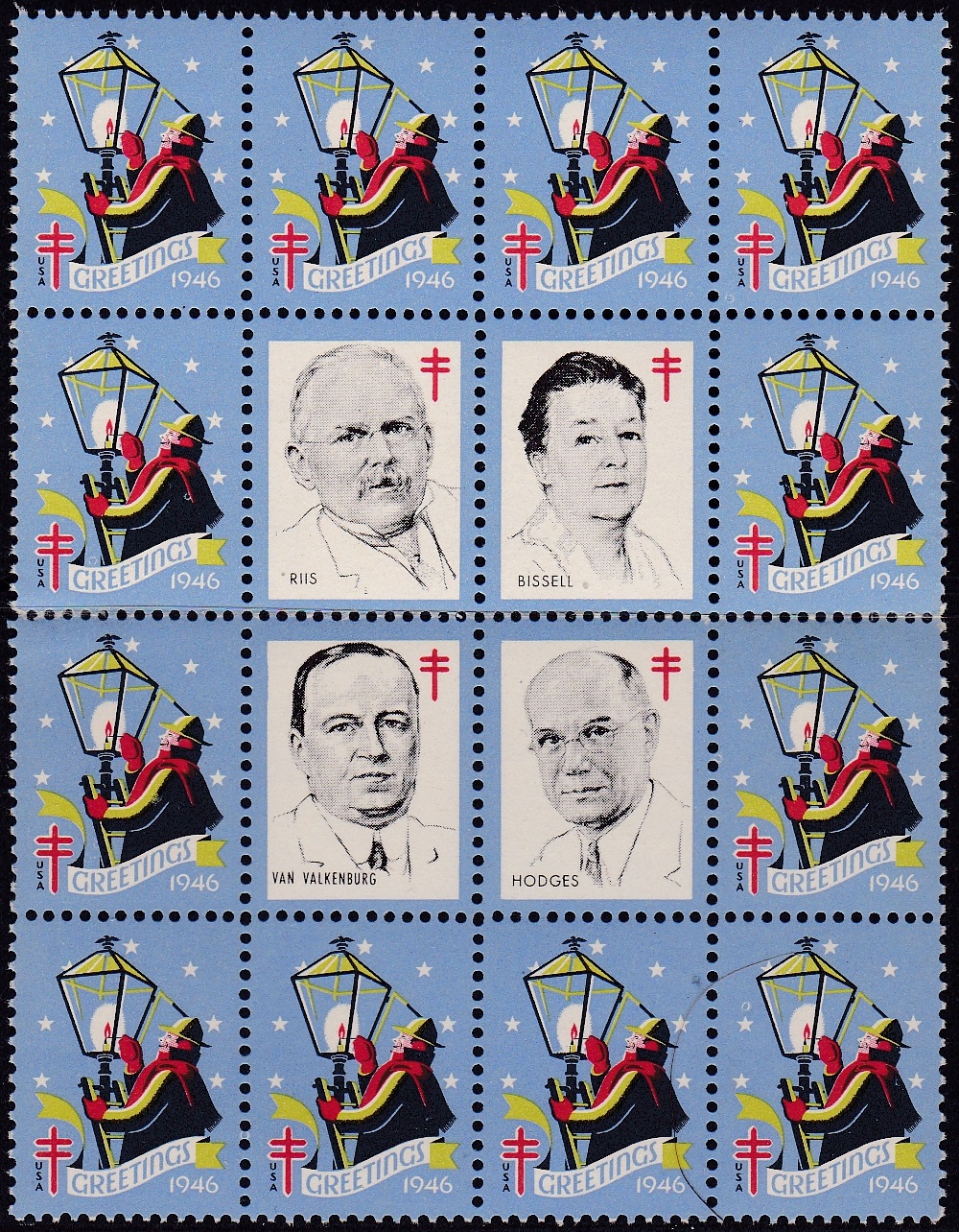 1946 US Christmas Seal portrait block