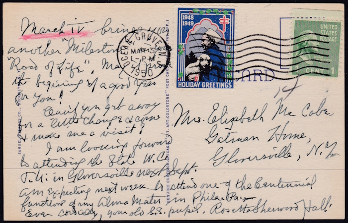 Rosetta Sherwood Hall Postcard