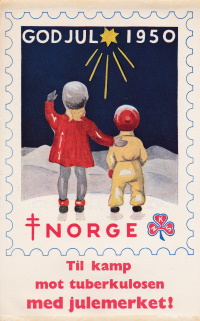 Norway 1950 TB Christmas Seal window label