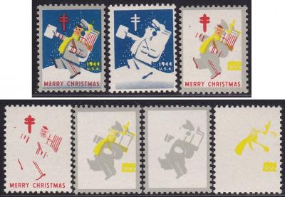 1944 US Christmas Seal Progressive Color Proofs (PCP) 1944 US Christmas Seal Progressive Color Proofs (PCP)