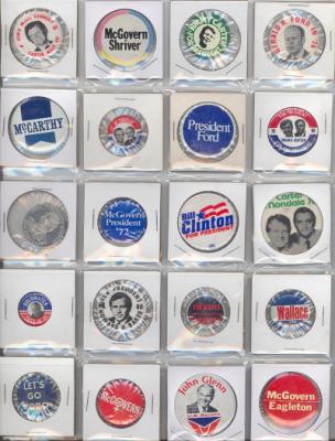 20 different 1960's- 80's political buttons