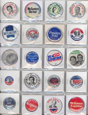 20 different 1960's- 80's political buttons