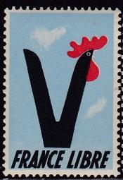 Patriotic, Free France WW2 Poster Stamp