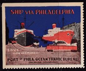 Shipping, Poster Stamp. Philadelphia