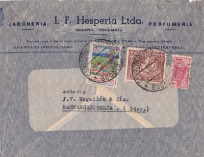 1942 Colombian TB Seal Tied on Cover