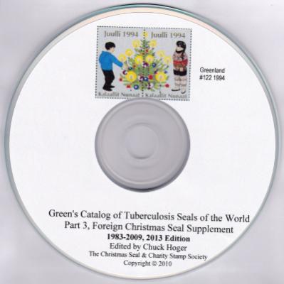 Green's Catalog of Tuberculosis Seals of the World, Foreign TB Seals, 1983-2007 supplement, computer CD