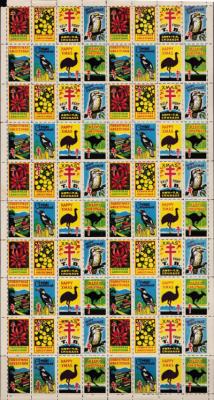 Australia 1951 TB Christmas Seal Sheet, Sailors, Soldiers & Airmen, Brisbane