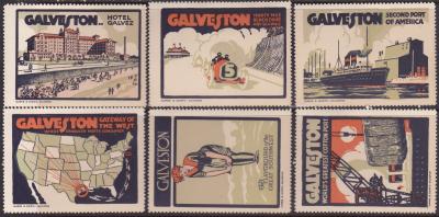 Poster Stamps, Galveston set of 6