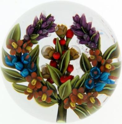 Clinton Smith paperweight, 2014, Floral Autumn Wreath