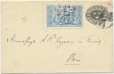 1906 Swedish Christmas Seal tied on 1906 Swedish Christmas Seal tied on