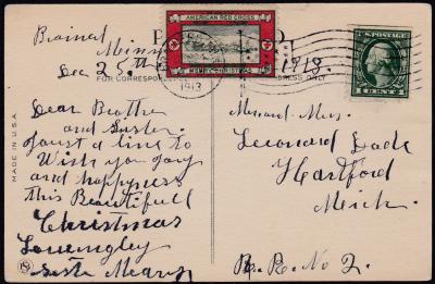 1913-2B Christmas Seal Tied On 1913-2B Christmas Seal Tied On