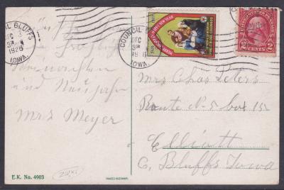 1926 Wheat Ridge Christmas Seal tied on 1926 Wheat Ridge Christmas Seal tied on