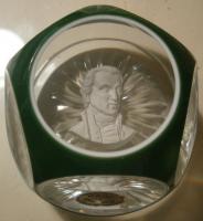 1970 James Monroe Baccarat Sulphide Overlay Paperweight