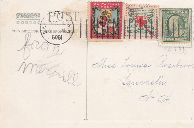 tied on 1909 NH with santa post