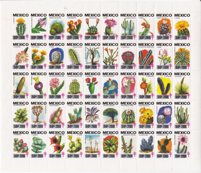 2000 Mexican TB Christmas Seal Sheet